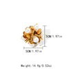 Wholesale Jewelry Elegant Lady Classic Style Flower 304 Stainless Steel Pearl 14K Gold Plated Plating Inlay Open Rings