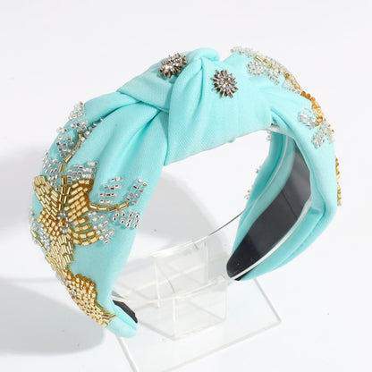 Women'S Simple Style Classic Style Color Block Cloth Inlay Rhinestones Hair Band