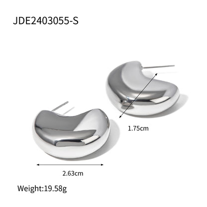 Wholesale Jewelry IG Style Simple Style Solid Color 304 Stainless Steel Rings Earrings Necklace