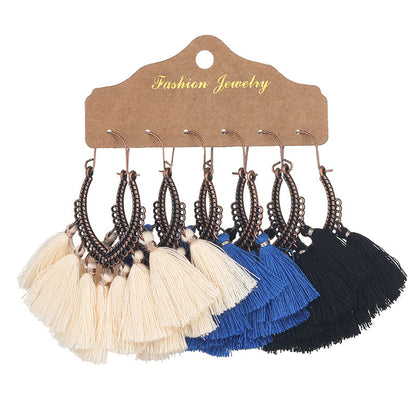 1 Set Elegant Tassel Plating Alloy Drop Earrings