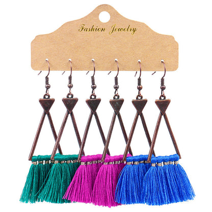 1 Set Elegant Tassel Plating Alloy Drop Earrings