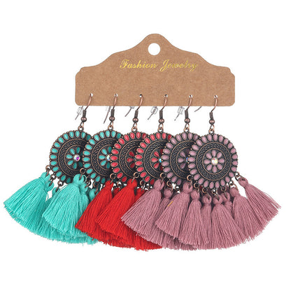 1 Set Elegant Tassel Plating Alloy Drop Earrings