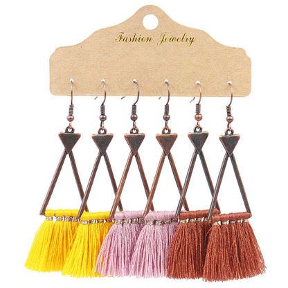 1 Set Elegant Tassel Plating Alloy Drop Earrings