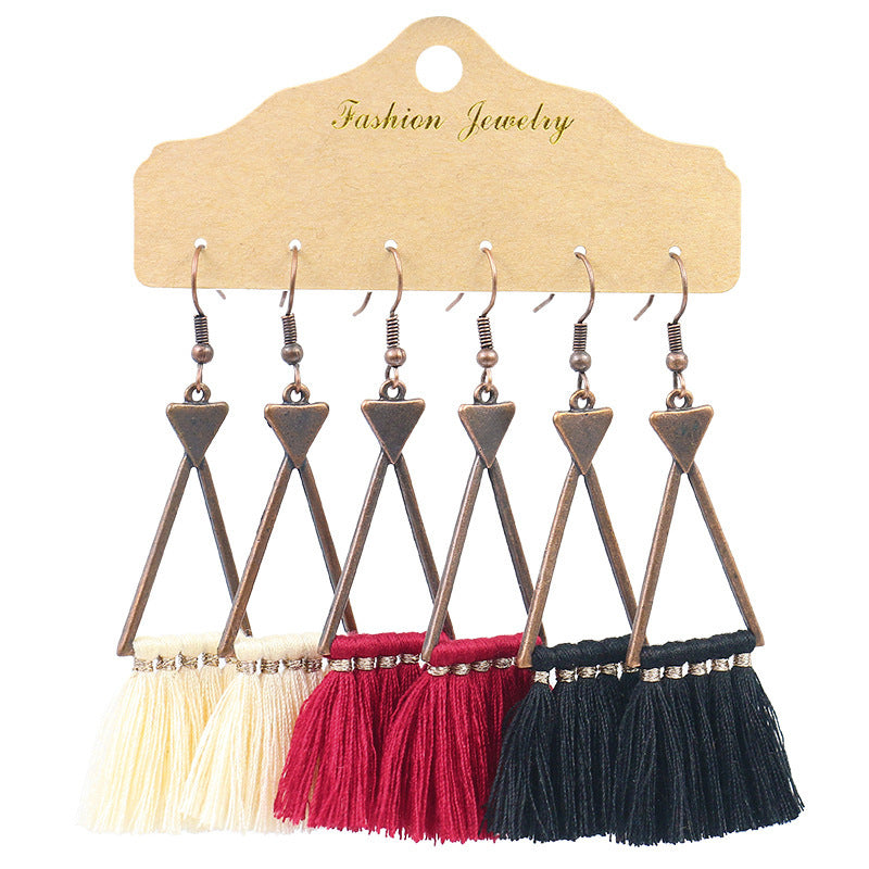 1 Set Elegant Tassel Plating Alloy Drop Earrings