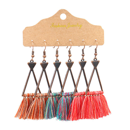 1 Set Elegant Tassel Plating Alloy Drop Earrings