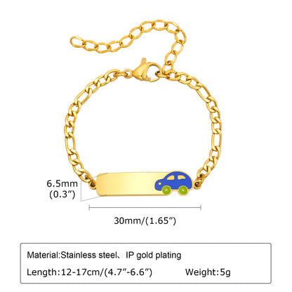 Cartoon Style Cute Animal Flower Football 304 Stainless Steel Epoxy Girl'S Bracelets