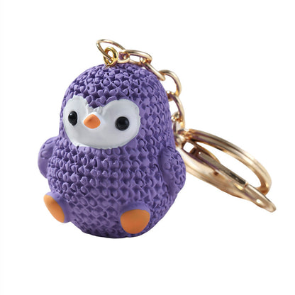 Cute Penguin Resin Women'S Bag Pendant Keychain