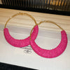 1 Pair Retro Vacation Bohemian Geometric Braid Alloy Hoop Earrings