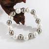 Basic Commute Solid Color 304 Stainless Steel Artificial Pearl 18K Gold Plated Artificial Pearls Bracelets In Bulk