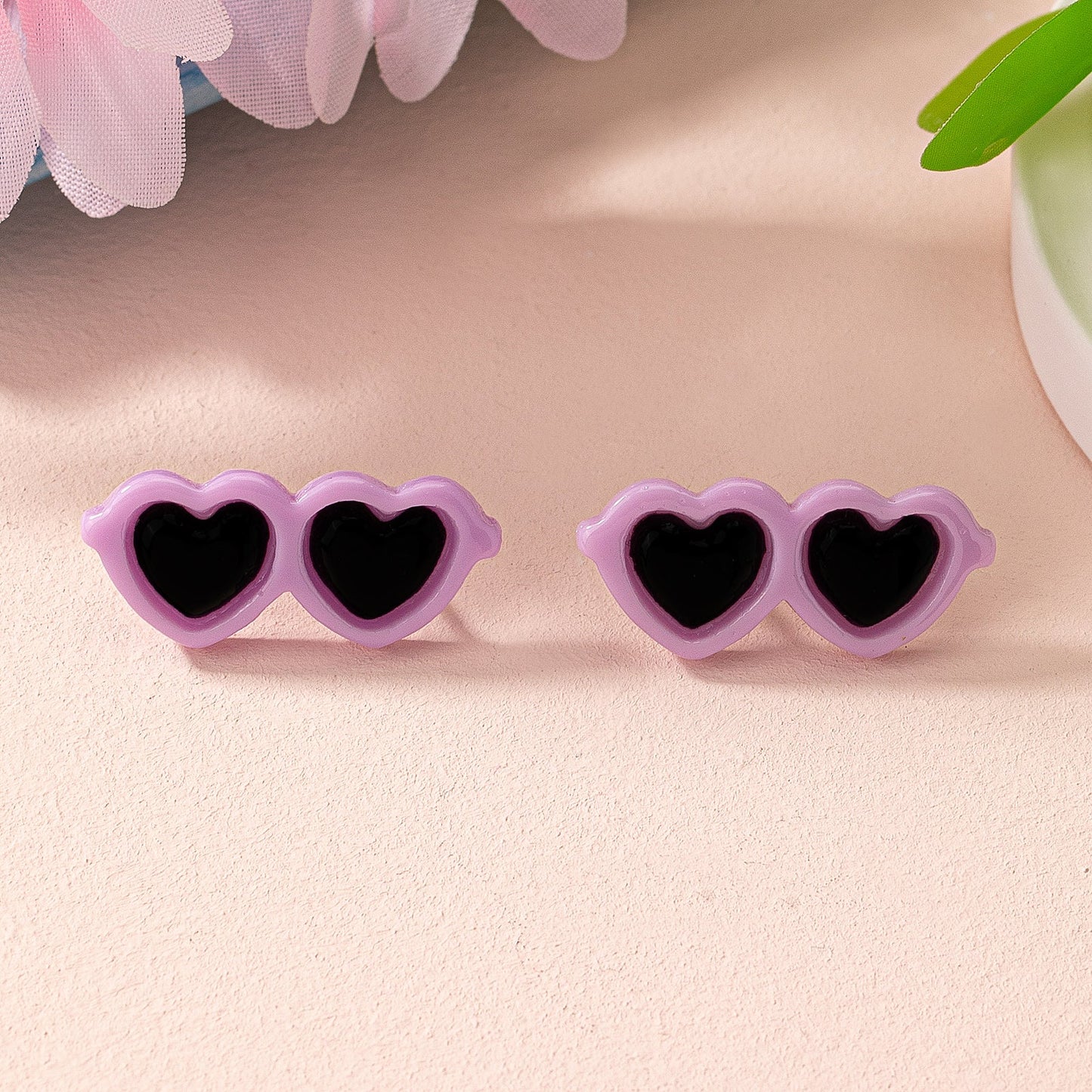 1 Pair Cute Simple Style Glasses Arylic Ear Studs