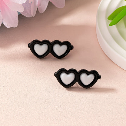 1 Pair Cute Simple Style Glasses Arylic Ear Studs