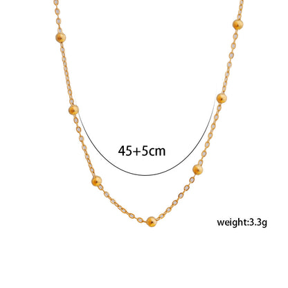 304 Stainless Steel 14K Gold Plated Casual Simple Style Solid Color Necklace