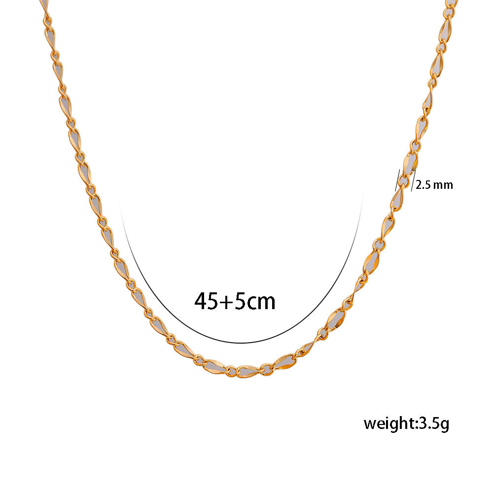 304 Stainless Steel 14K Gold Plated Casual Simple Style Solid Color Necklace