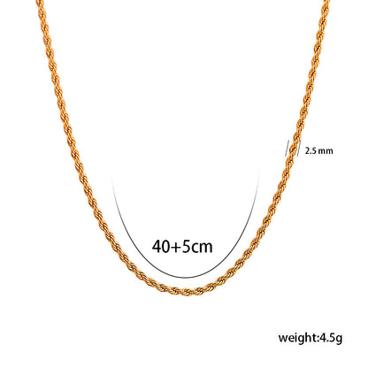 304 Stainless Steel 14K Gold Plated Casual Simple Style Solid Color Necklace