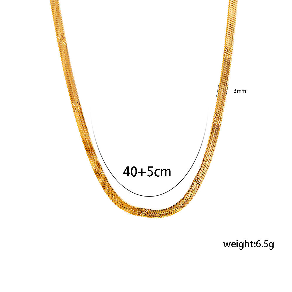 304 Stainless Steel 14K Gold Plated Casual Simple Style Solid Color Necklace