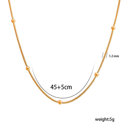 304 Stainless Steel 14K Gold Plated Casual Simple Style Solid Color Necklace