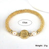 Copper 18K Gold Plated Elegant Vintage Style Lady Plating Inlay Round Artificial Pearls Bracelets