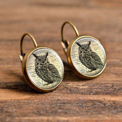 1 Pair Casual Simple Style Animal Round Plating Inlay Alloy Glass Earrings