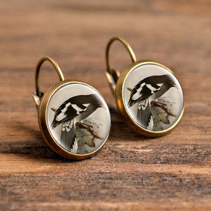 1 Pair Casual Simple Style Animal Round Plating Inlay Alloy Glass Earrings