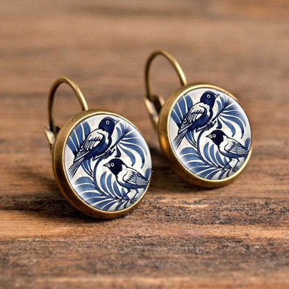 1 Pair Casual Simple Style Animal Round Plating Inlay Alloy Glass Earrings