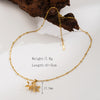 Wholesale Beach Starfish Shell 304 Stainless Steel Copper Inlay 18K Gold Plated Artificial Pearls Zircon Pendant Necklace