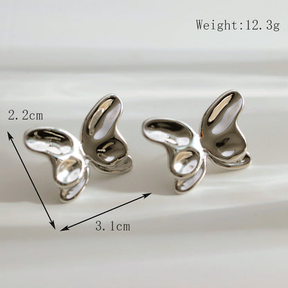 1 Pair Elegant Simple Style Flower Plating Inlay 304 Stainless Steel Pearl 18K Gold Plated Ear Studs