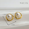 1 Pair Elegant Simple Style Flower Plating Inlay 304 Stainless Steel Pearl 18K Gold Plated Ear Studs