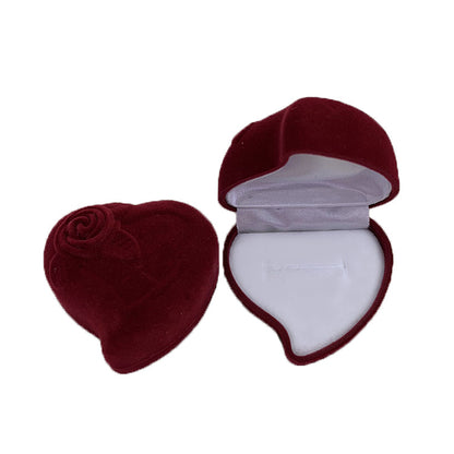 Wholesale Geometric Heart Shaped Flower Jewelry Packaging Velvet Box