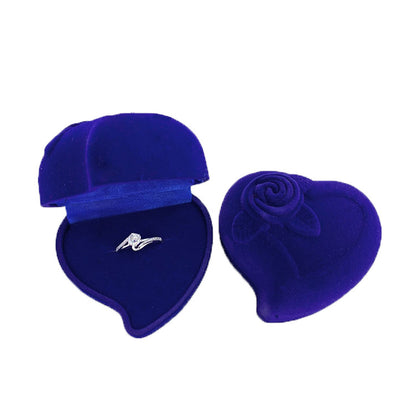 Wholesale Geometric Heart Shaped Flower Jewelry Packaging Velvet Box