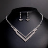 Luxurious Bridal Geometric Rhinestone Tassel Women's Jewelry Set