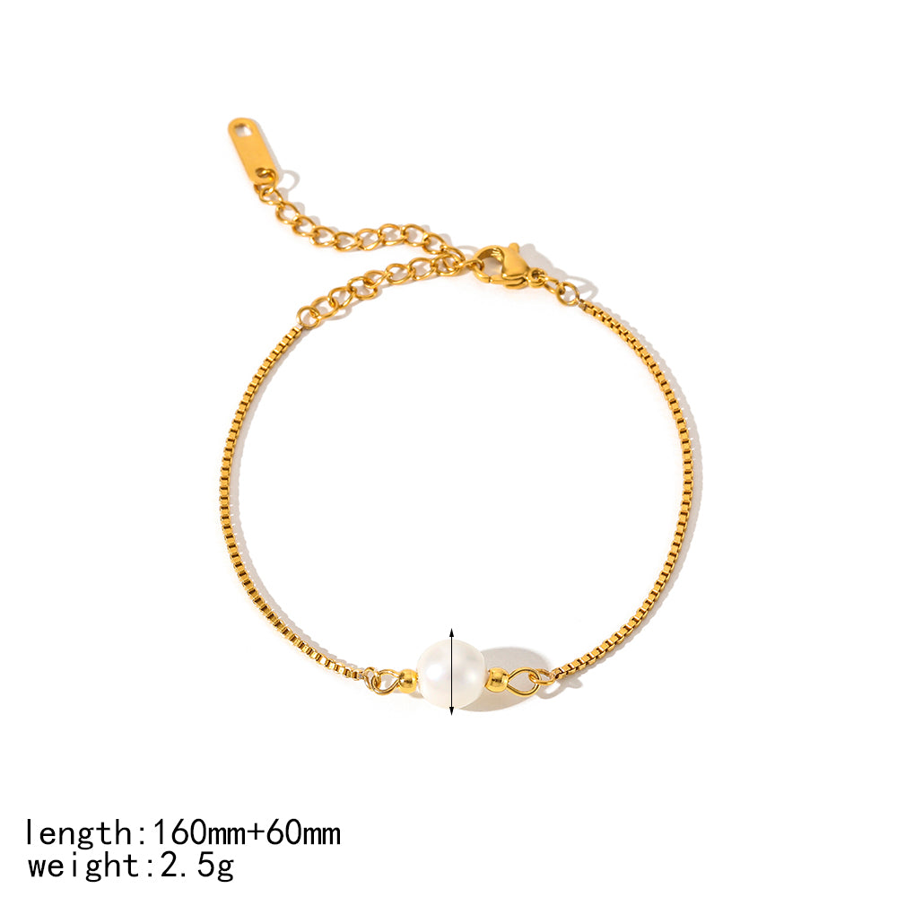 IG Style Simple Style Round Heart Shape 304 Stainless Steel 18K Gold Plated Zircon Bracelets In Bulk