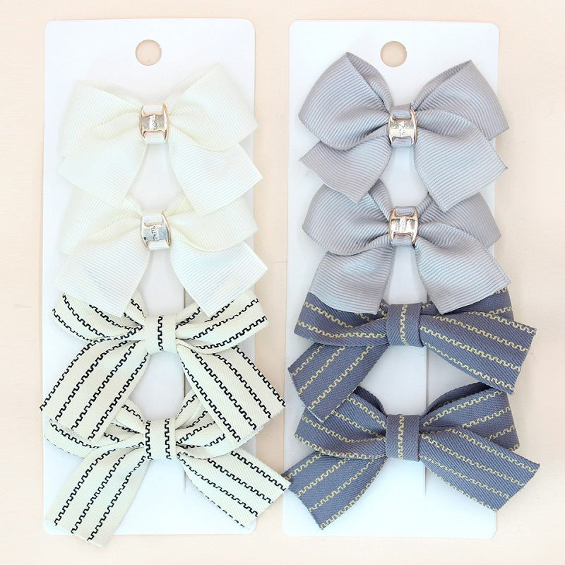 Girl'S Sweet Korean Style Bow Knot Cloth Polyester Hair Clip