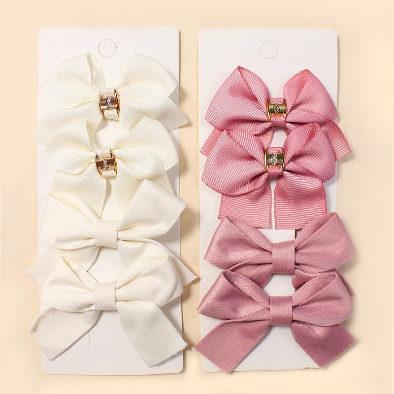 Girl'S Sweet Korean Style Bow Knot Cloth Polyester Hair Clip