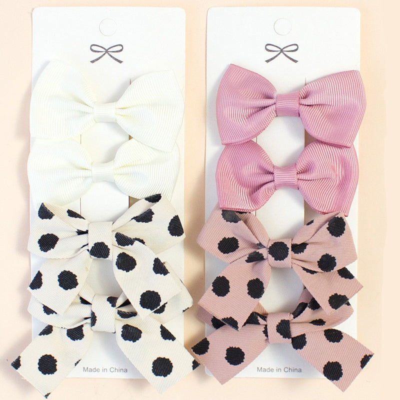 Girl'S Sweet Korean Style Bow Knot Cloth Polyester Hair Clip