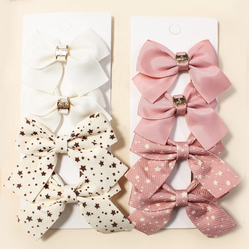 Girl'S Sweet Korean Style Bow Knot Cloth Polyester Hair Clip