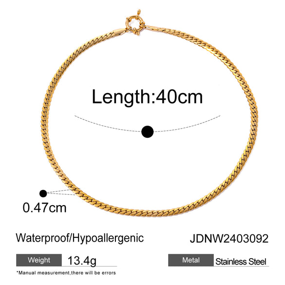 Wholesale Jewelry IG Style Simple Style Solid Color 304 Stainless Steel 18K Gold Plated Necklace