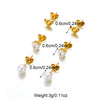 3 Pairs Cute Classic Style Heart Shape 304 Stainless Steel Artificial Pearls Zircon 18K Gold Plated Ear Studs