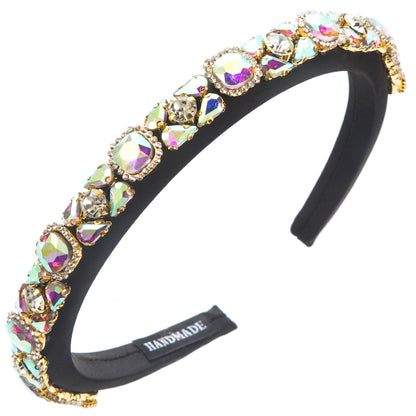 Women'S Casual Vacation Classic Style Geometric Alloy Cloth Inlay Glass Hair Band