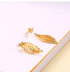 Wholesale Jewelry Retro Leaf Titanium Steel 18K Gold Plated Plating Earrings Necklace