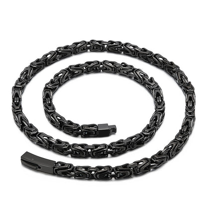 Simple Style Geometric Titanium Steel Chain Men'S Necklace