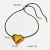 French Style Simple Style Round Star Water Droplets 316L Stainless Steel  Rope 18K Gold Plated Unisex Pendant Necklace