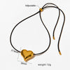 French Style Simple Style Round Star Water Droplets 316L Stainless Steel  Rope 18K Gold Plated Unisex Pendant Necklace