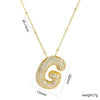 Copper Gold Plated IG Style Korean Style Plating Inlay Letter Zircon Pendant Necklace