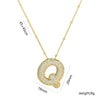 Copper Gold Plated IG Style Korean Style Plating Inlay Letter Zircon Pendant Necklace