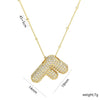 Copper Gold Plated IG Style Korean Style Plating Inlay Letter Zircon Pendant Necklace