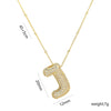 Copper Gold Plated IG Style Korean Style Plating Inlay Letter Zircon Pendant Necklace