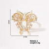 Copper K Gold Plated Rhodium Plated Sweet Simple Style Artistic Inlay Butterfly Zircon Open Rings