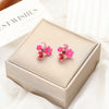 Wholesale Jewelry Simple Style Flower Alloy Rhinestones Opal Plating Inlay Ear Studs