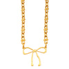 Wholesale Jewelry Hip-Hop Vintage Style Simple Style Bow Knot 304 Stainless Steel 18K Gold Plated Earrings Necklace