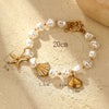 Classic Style Scallop Starfish 18K Gold Plated Zircon 316 Stainless Steel  Artificial Pearl Wholesale Bracelets